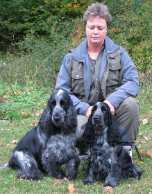 Maria med Rikki och Nellie från Götene